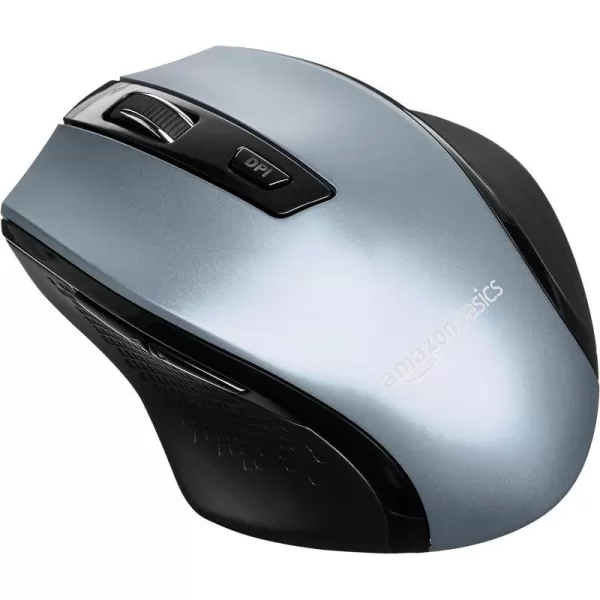 Amazon Basics Ergonomic Wireless PC Mouse  DPI adjustable  BlackSilver