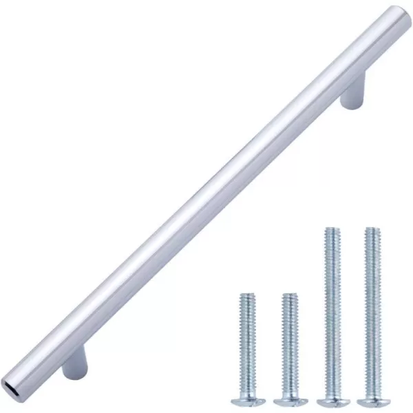 Amazon Basics Euro Bar Cabinet Handle 12inch Diameter 538inch Length 3inch Hole Center Satin Nickel 10Pack869 in Length 631 in Hole Center Polished Chrome