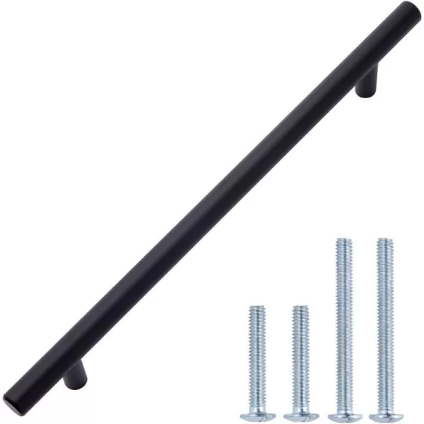 Amazon Basics Euro Bar Cabinet Handle 12inch Diameter 538inch Length 3inch Hole Center Satin Nickel 50Pack10 in Length 75 in Hole Center Flat Black