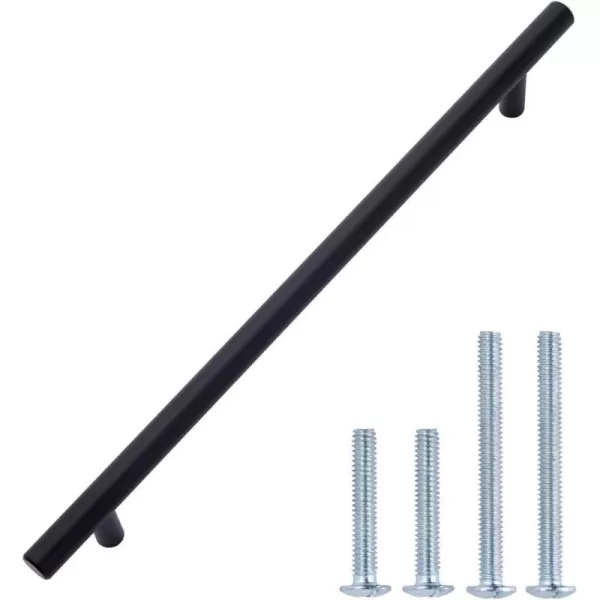 Amazon Basics Euro Bar Cabinet Handle 12inch Diameter 538inch Length 3inch Hole Center Satin Nickel 50Pack1119 in Length 882 in Hole Center Flat Black