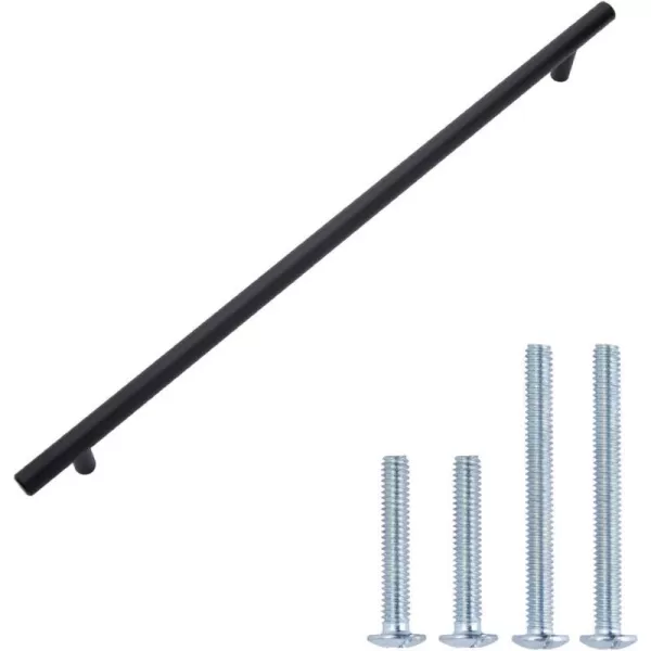 Amazon Basics Euro Bar Cabinet Handle 12inch Diameter 538inch Length 3inch Hole Center Satin Nickel 50Pack15 in Length 1263 in Hole Center Flat Black