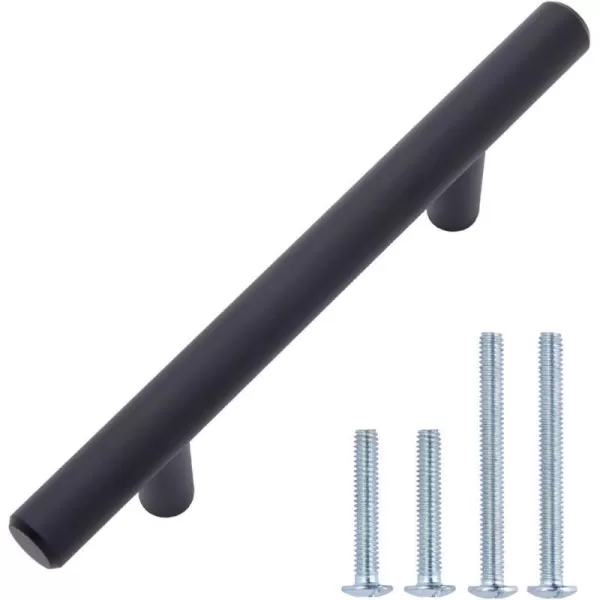 Amazon Basics Euro Bar Cabinet Handle 12inch Diameter 538inch Length 3inch Hole Center Satin Nickel 50Pack538 in Length 3 in Hole Center Flat Black