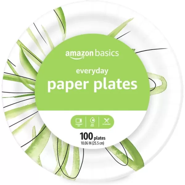 Amazon Basics Everyday Paper Plates 10 Inch Disposable 50 Count100 Count