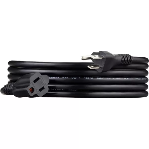 Black 10-Foot Single Extension Cord