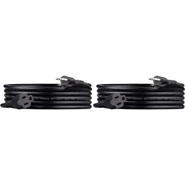 Black 10-Foot Two-Pack Extension Cord
