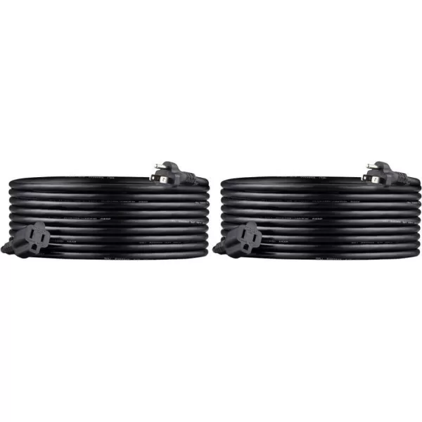 Black 20-Foot Two-Pack Extension Cord