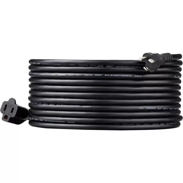 Black 25-Foot Single Extension Cord