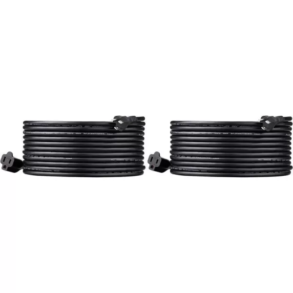 Black 25-Foot Two-Pack Extension Cord