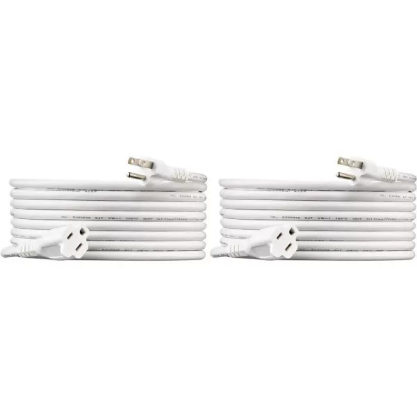 White 15-Foot Two-Pack Extension Cord