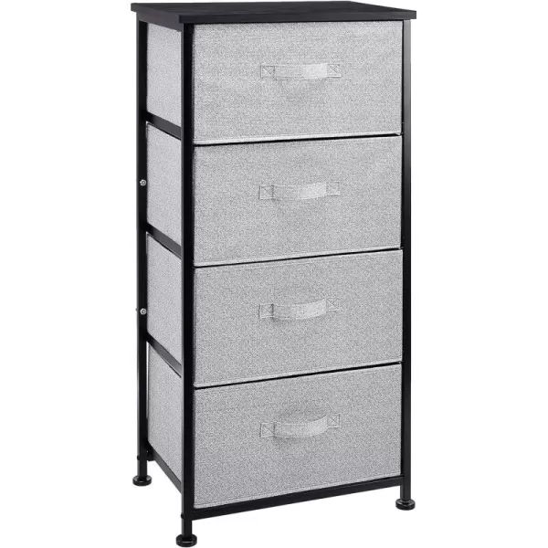 Amazon Basics Fabric 4Drawer Storage Organizer Unit for Closet WhiteBlack