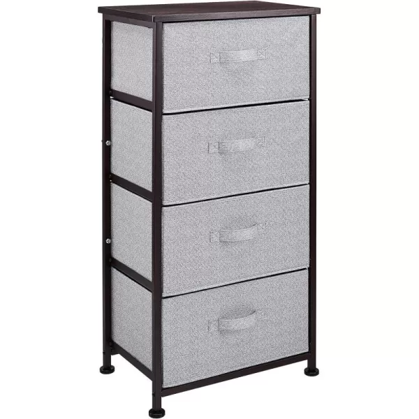 Amazon Basics Fabric 4Drawer Storage Organizer Unit for Closet WhiteBronze