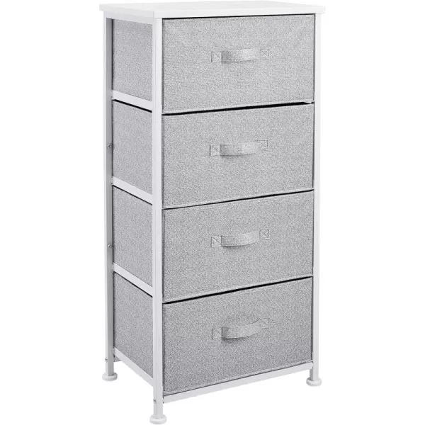 Amazon Basics Fabric 4Drawer Storage Organizer Unit for Closet WhiteWhite