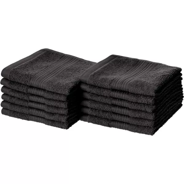 Amazon Basics Fade Resistant Cotton Washcloth 12Pack 12 L x 12 W BlackAmazon Basics Fade Resistant Cotton Washcloth 12Pack 12 L x 12 W Black