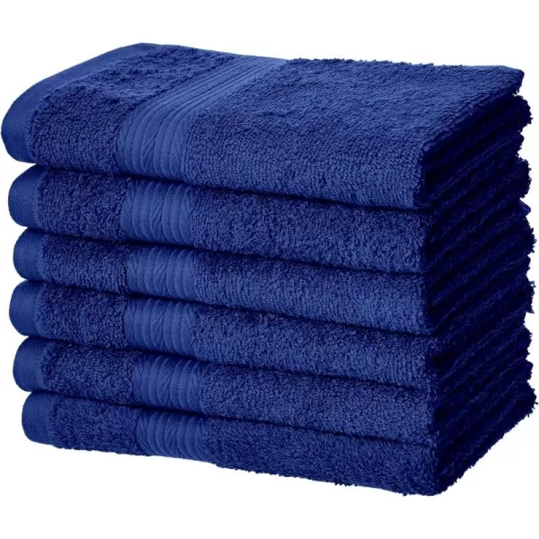Amazon Basics Fade Resistant Cotton Washcloth Hand Towel Pack of 6 Navy Blue 12 x 7Amazon Basics Fade Resistant Cotton Washcloth Hand Towel Pack of 6 Navy Blue 12 x 7