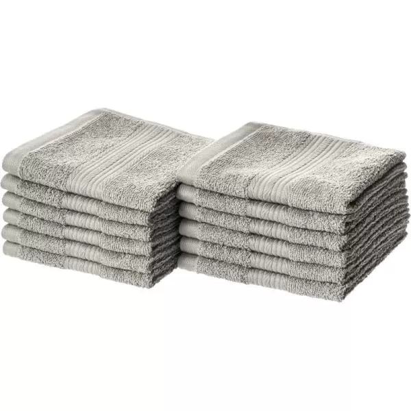 Amazon Basics FadeResistant Cotton Washcloth 12Pack Gray 12 L x 12 WAmazon Basics FadeResistant Cotton Washcloth 12Pack Gray 12 L x 12 W