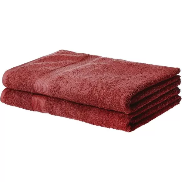 Amazon Basics FadeResistant Cotton Washcloth 12Pack White 12 L x 12 WBath Sheet Pack of 2 Crimson