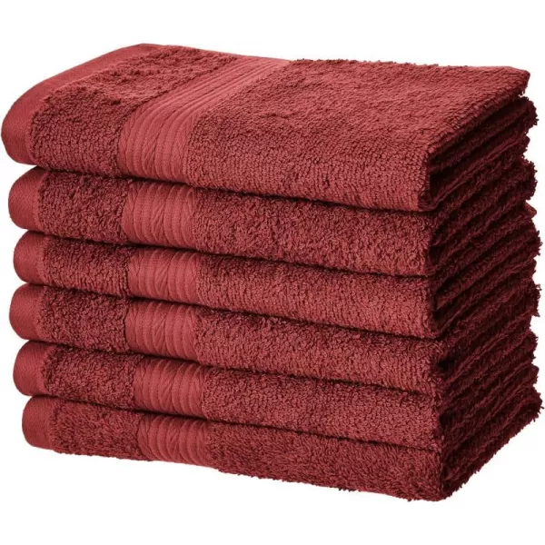 Amazon Basics FadeResistant Cotton Washcloth 12Pack White 12 L x 12 WHand Towel Pack of 6 Crimson
