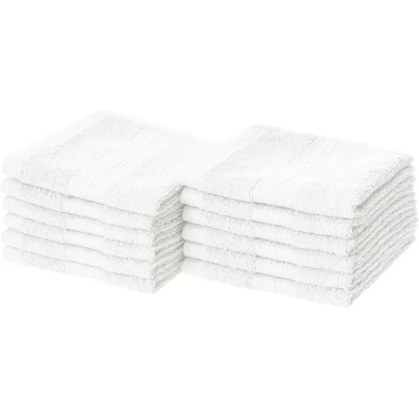 Amazon Basics FadeResistant Cotton Washcloth 12Pack White 12 L x 12 WWashcloth Pack of 12 White