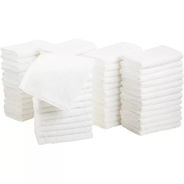 Amazon Basics Fast Drying Bath Towel Extra Absorbent Terry Cotton Washcloth 12 x 12 Inch White  Pack of 24White Pack of 60
