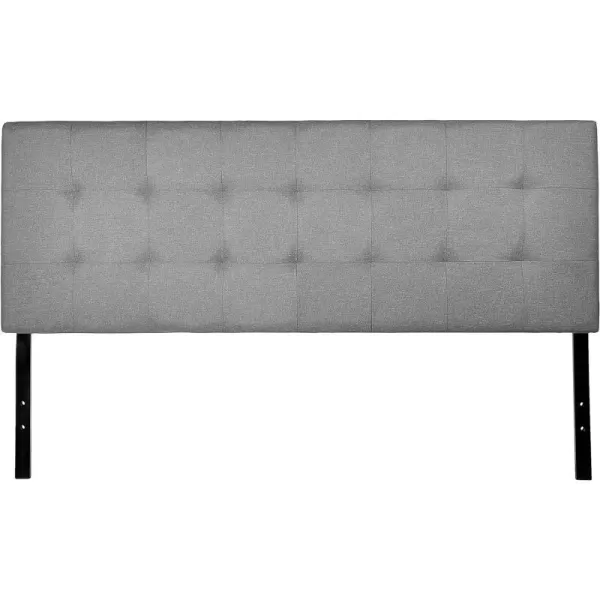 Amazon Basics Faux Linen Upholstered Tufted Headboard King GrayKing