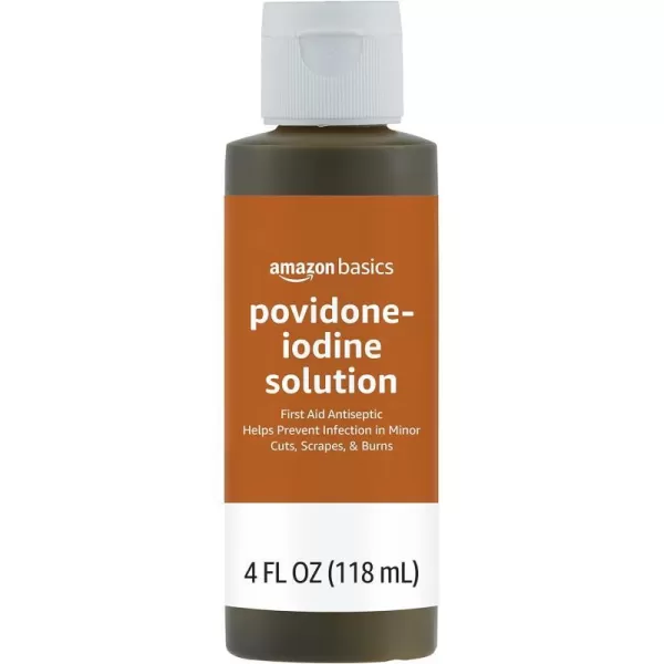 Amazon Basics First Aid Antiseptic 10 Povidone Iodine Solution 8 Fl Oz Pack of 44 Fl Oz Pack of 1