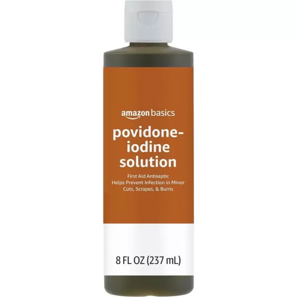 Amazon Basics First Aid Antiseptic 10 Povidone Iodine Solution 8 Fl Oz Pack of 48 Fl Oz Pack of 1