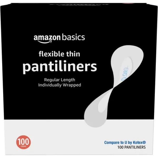 Amazon Basics Flexible Thin Pantiliner Regular Length Unscented 100 Count 1 Pack Previously Solimo100 Count Pack of 1