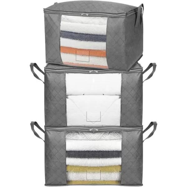 Amazon Basics Foldable Large Zippered Storage Bag Organizer Cubes with Clear Window amp Handles 3Pack GrayAmazon Basics Foldable Large Zippered Storage Bag Organizer Cubes with Clear Window amp Handles 3Pack Gray