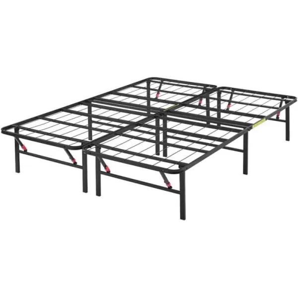 Amazon Basics Foldable Metal Platform Bed Frame with Tool Free Setup 14 Inches High King BlackQueen 14Inch