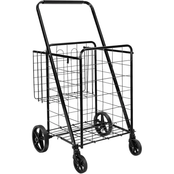 Amazon Basics Foldable Shopping Utility Cart with 360Degree Wheels XLarge BlackAmazon Basics Foldable Shopping Utility Cart with 360Degree Wheels XLarge Black
