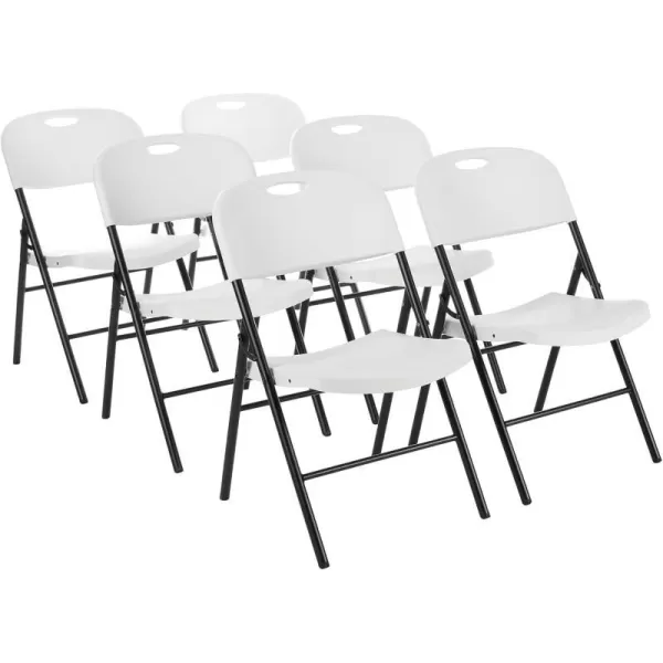 Amazon Basics Folding Plastic Chair 350Pound Capacity White 4Pack6Pack White