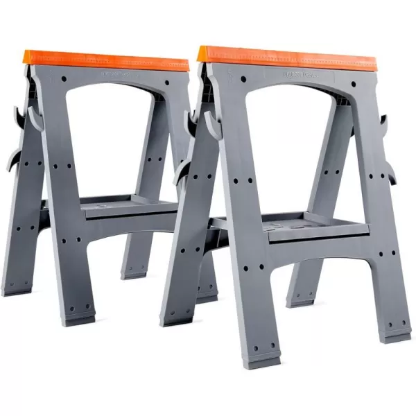 Amazon Basics Folding Sawhorse  Set of 2 900 Pound CapacityAmazon Basics Folding Sawhorse  Set of 2 900 Pound Capacity