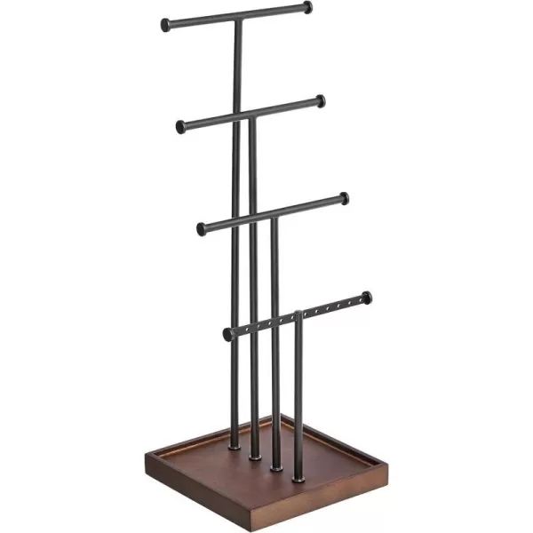 Amazon Basics FourTier Jewelry Tree Stand  WhiteBrassWalnutBlack