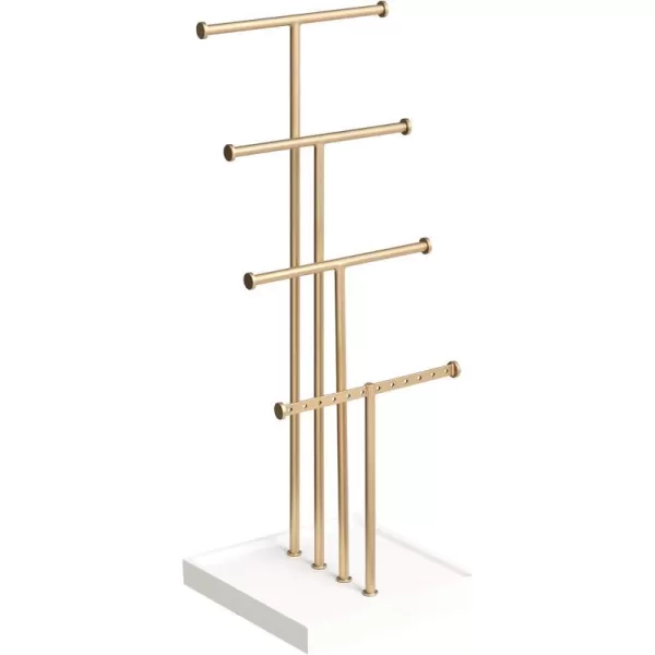 Amazon Basics FourTier Jewelry Tree Stand  WhiteBrassWhiteBrass