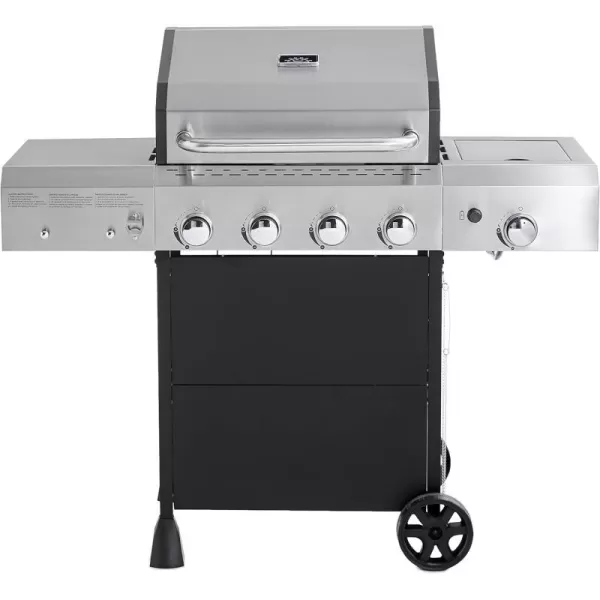 Amazon Basics Freestanding Gas Grill with Side Burner 6 Burner 66000 BTU4 Burner