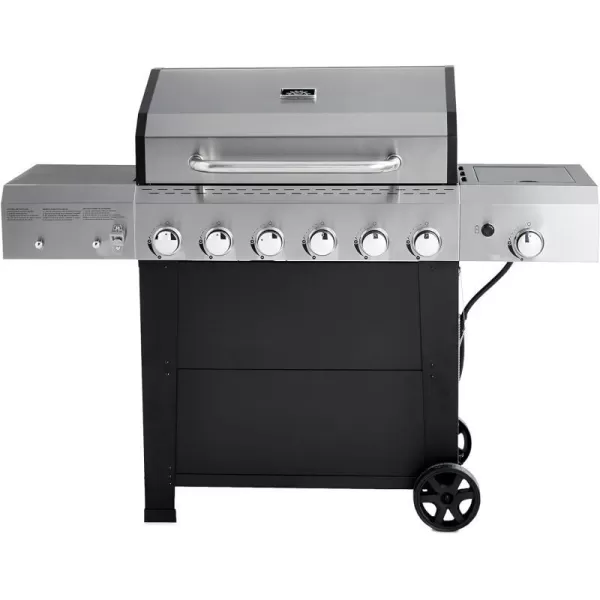 Amazon Basics Freestanding Gas Grill with Side Burner 6 Burner 66000 BTU6 Burner