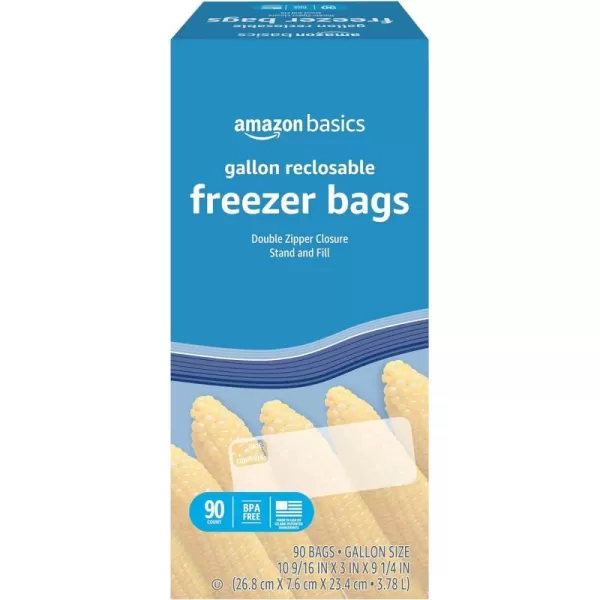 Amazon Basics Freezer Gallon Bags 90 Count Previously SolimoGallon 90 Count