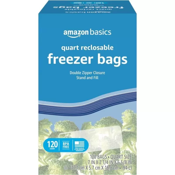 Amazon Basics Freezer Gallon Bags 90 Count Previously SolimoQuart 120 Count