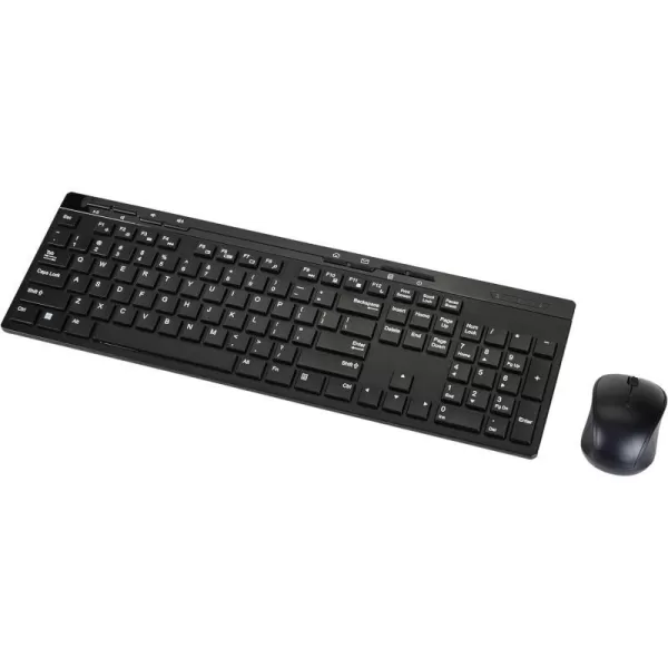 Amazon Basics FullSized Wireless Keyboard amp Mouse Combo 24 GHz USB Receiver QWERTY Layout BlackQWERTY Layout