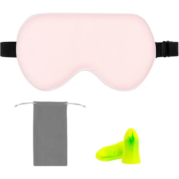 Amazon Basics Genuine Natural Mulberry Silk Curved Sleep Eye Mask with Adjustable Strap One Size PinkPink