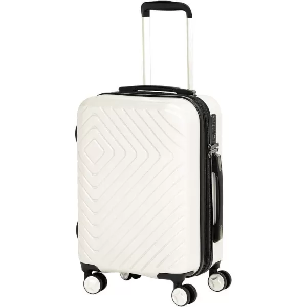 Amazon Basics Geometric Travel Luggage Expandable Suitcase Spinner with Wheels and BuiltIn TSA Lock 217Inch  Pink217Inch Cream