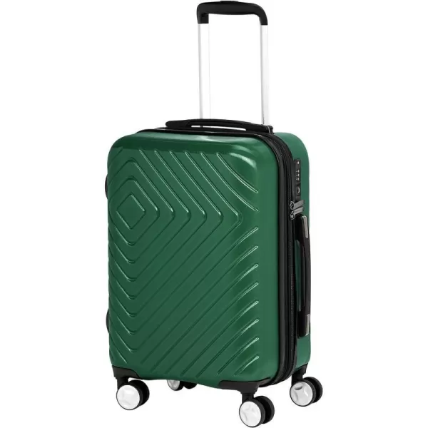 Amazon Basics Geometric Travel Luggage Expandable Suitcase Spinner with Wheels and BuiltIn TSA Lock 217Inch  Pink217Inch Green
