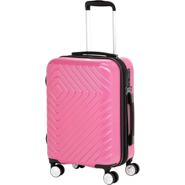 Amazon Basics Geometric Travel Luggage Expandable Suitcase Spinner with Wheels and BuiltIn TSA Lock 217Inch  Pink217Inch Pink