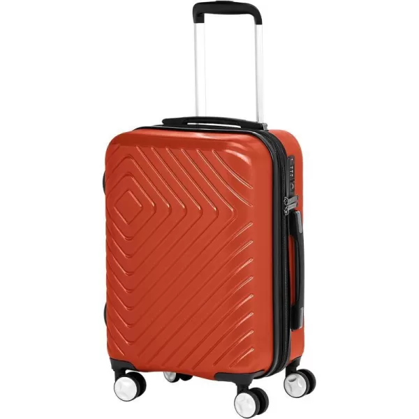 Amazon Basics Geometric Travel Luggage Expandable Suitcase Spinner with Wheels and BuiltIn TSA Lock 217Inch  Pink217Inch Sunset Orange
