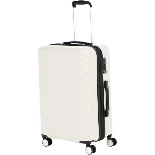 Amazon Basics Geometric Travel Luggage Expandable Suitcase Spinner with Wheels and BuiltIn TSA Lock 217Inch  Pink272Inch Cream
