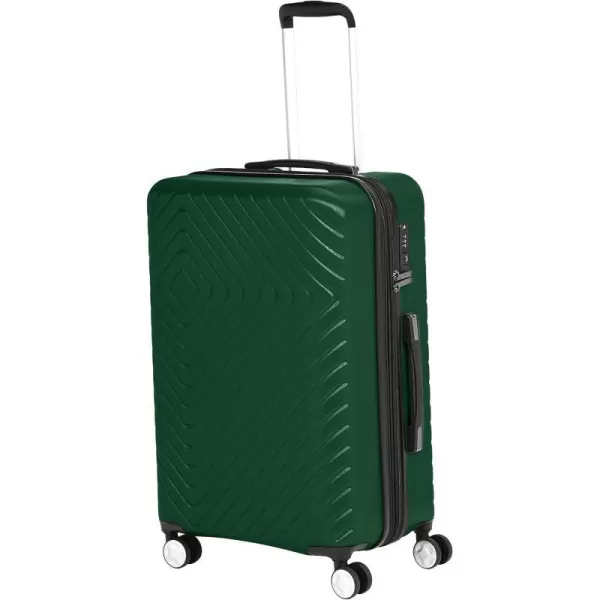 Amazon Basics Geometric Travel Luggage Expandable Suitcase Spinner with Wheels and BuiltIn TSA Lock 217Inch  Pink272Inch Green