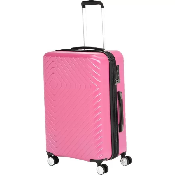 Amazon Basics Geometric Travel Luggage Expandable Suitcase Spinner with Wheels and BuiltIn TSA Lock 217Inch  Pink272Inch Pink