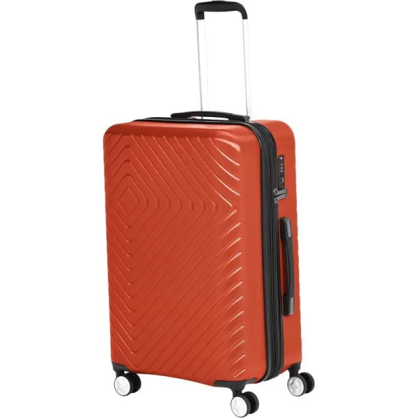 Amazon Basics Geometric Travel Luggage Expandable Suitcase Spinner with Wheels and BuiltIn TSA Lock 217Inch  Pink272Inch Sunset Orange