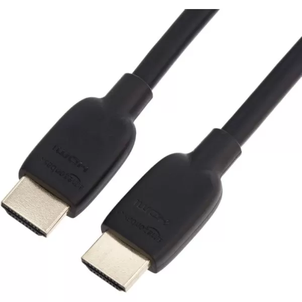 Amazon Basics HDMI Cable 48Gbps HighSpeed 8K60Hz 4K120Hz GoldPlated Plugs Ethernet Ready 6 Foot BlackBlack 6 Feet