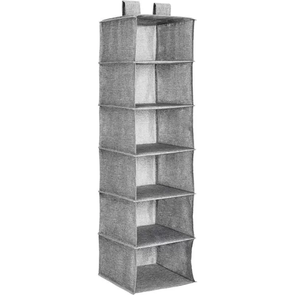 Amazon Basics Hanging Closet Shelf 6 Tier Heather Grey 2D x 12W x 12HHeather Grey 6 Tier